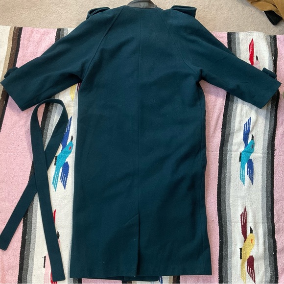 Vintage wool strong shoulder double breasted long coat - Picture 10 of 17